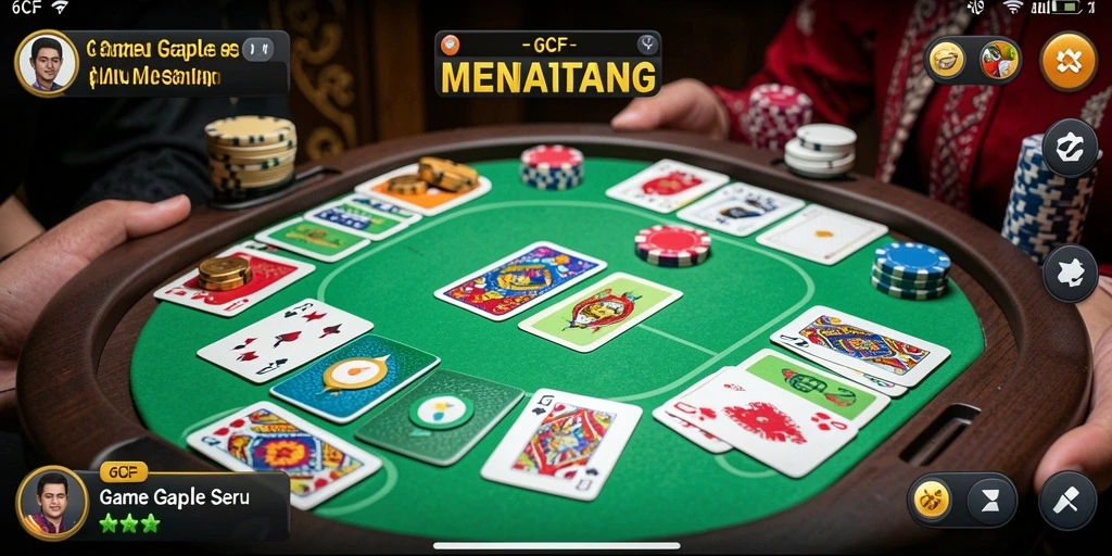 Screenshot gameplay menarik dari 6CF, permainan Gaple penuh tantangan.
