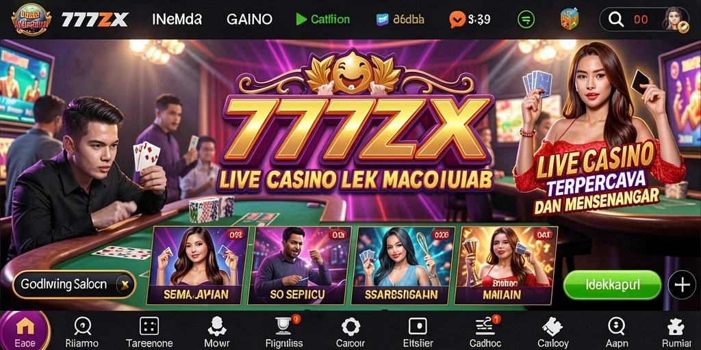 Tampilan grafis dan gameplay interaktif di 777ZX Live Casino.