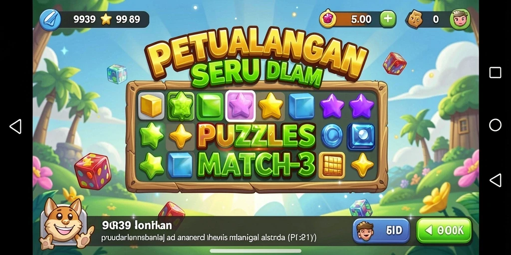 Tampilan gameplay <strong>9939</strong> yang penuh warna dan menantang di level Match-3.