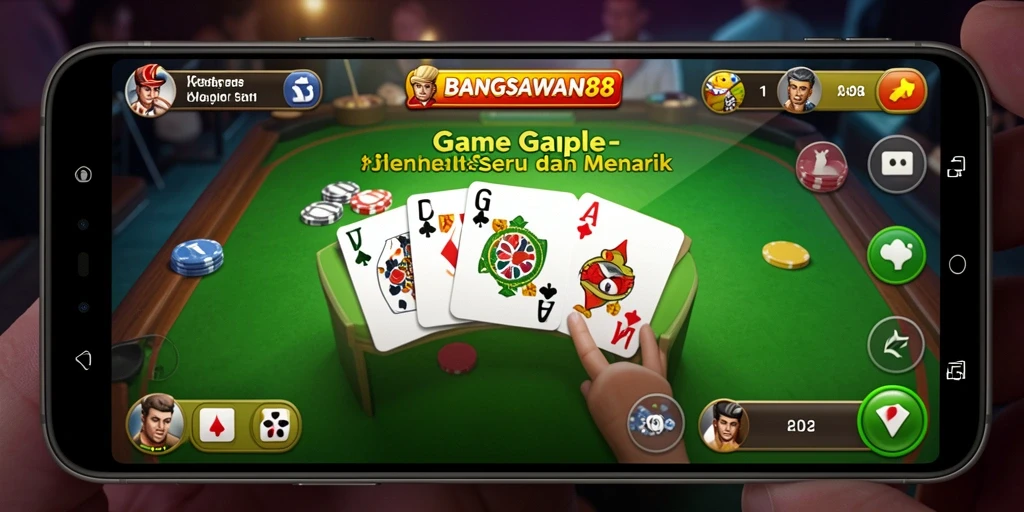 Tampilan gameplay seru BANGSAWAN88 dalam bermain Gaple.
