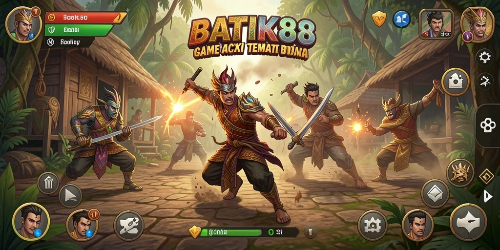 Tangkapan layar gameplay BATIK88 yang menampilkan aksi seru dan budaya batik.