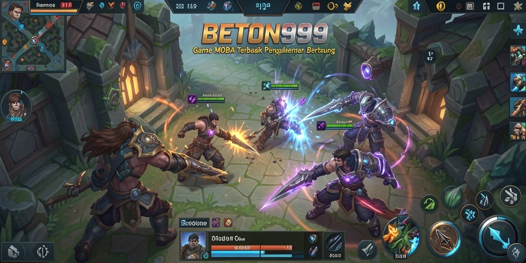 Tampilan gameplay MOBA yang mendebarkan di BETON999.