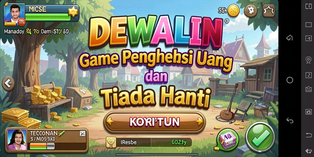 Gambaran gameplay seru DEWALIN dengan berbagai aktivitas Idle.