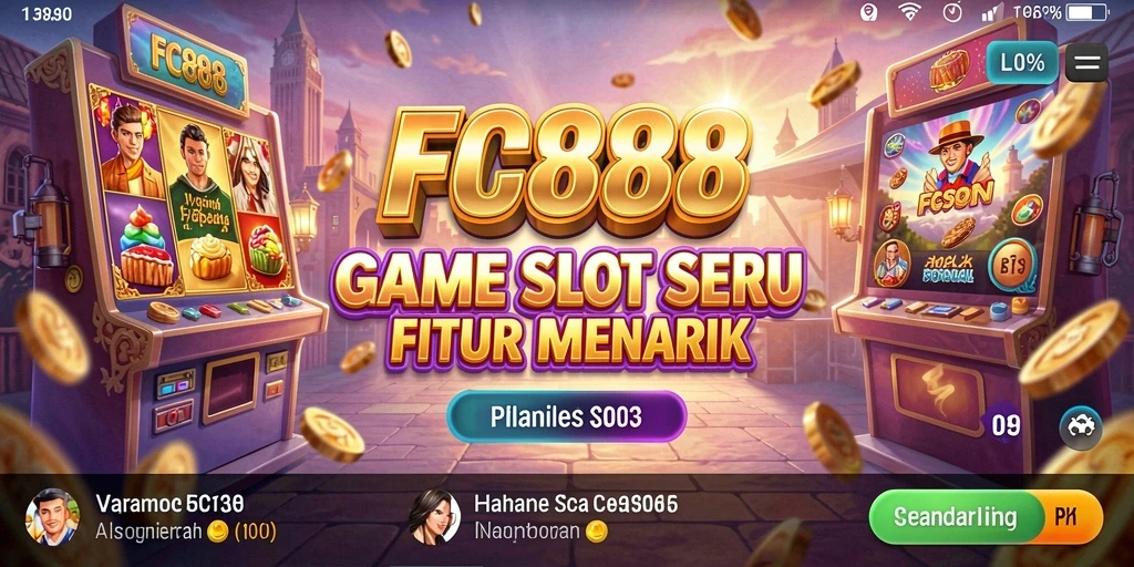 Tampilan gameplay FC888 yang memukau dengan simbol Slot yang berkilauan.