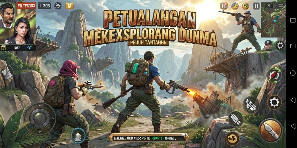 Tampilan screenshot dari gameplay FILTER303 menunjukkan karakter sedang menjelajahi hutan misterius.
