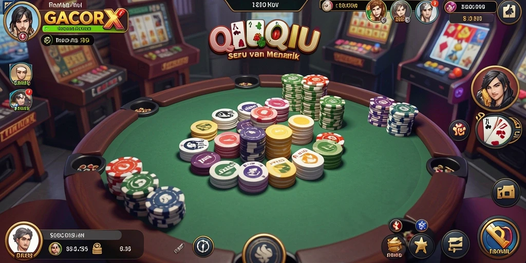 Tampilan gameplay QiuQiu yang mendebarkan di GACORX.