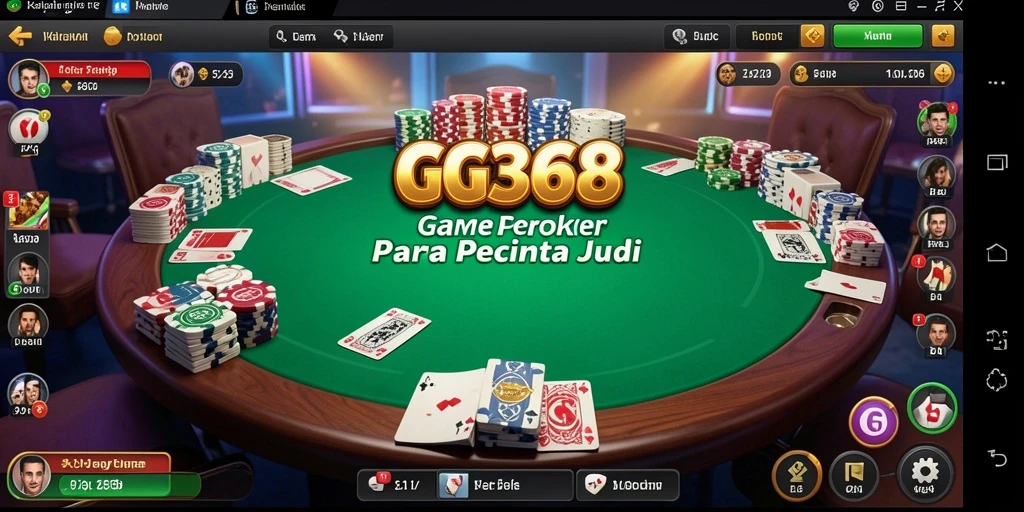Tampilan gameplay seru GG368 dengan interaksi pemain poker.