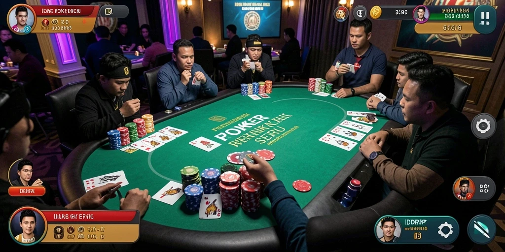 Tangkapan layar utama IDRRP menampilkan aksi seru bermain Poker.