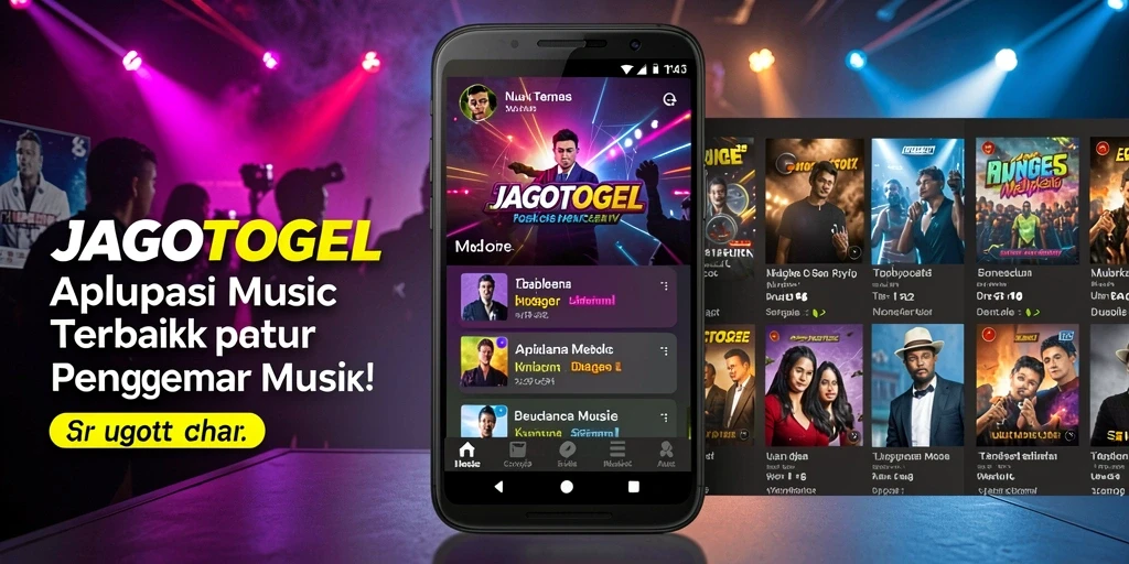 Screenshot gameplay JAGOTOGEL yang menampilkan antarmuka aplikasi musik yang menarik.