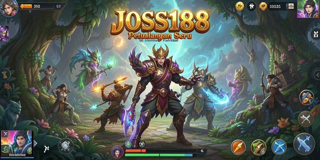 Screenshot gameplay dari JOSS188 menunjukkan aksi epik dalam petualangan.