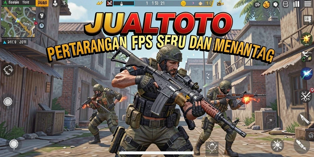 Screenshot gameplay JUALTOTO menampilkan aksi seru FPS.