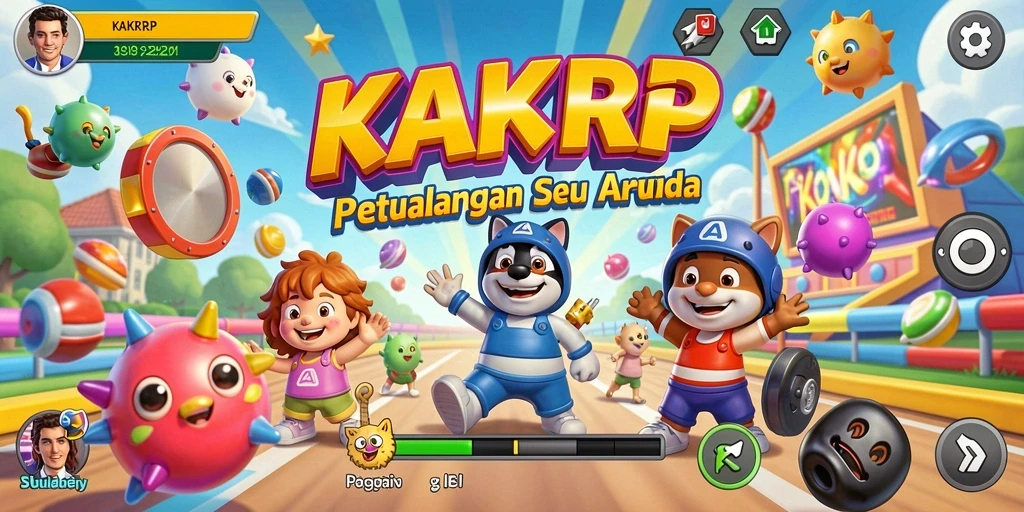 Tampilan gameplay KAKRP yang seru dan penuh warna.