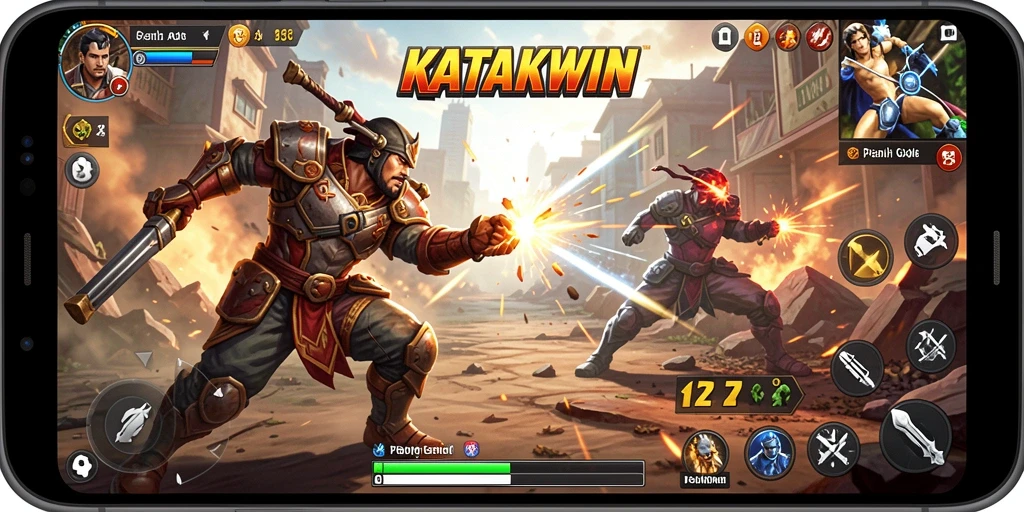 Gameplay KATAKWIN yang penuh aksi dan ketegangan.