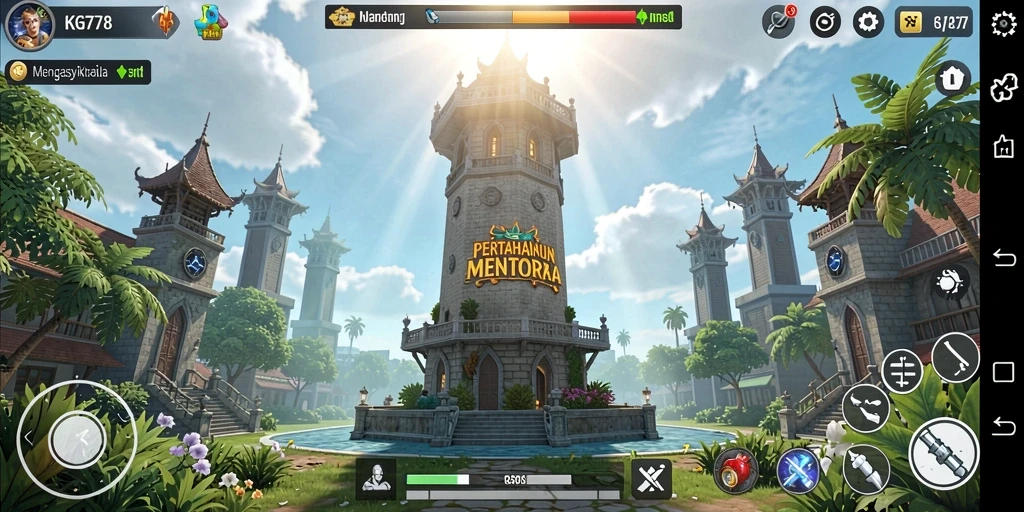 Tampilan gameplay menara pertahanan yang menegangkan di KG778.