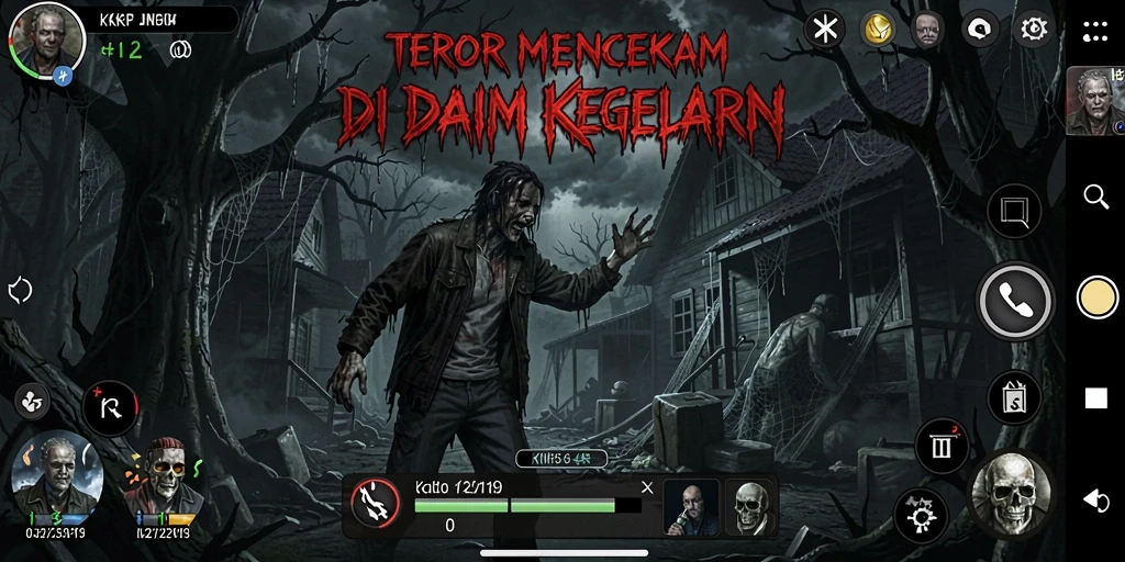 Tampilan gameplay KKRP dengan suasana Horror yang mencekam.