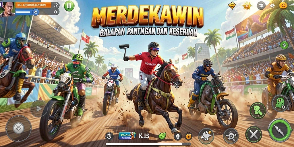 Gameplay seru di jalur balap dengan grafis menakjubkan.