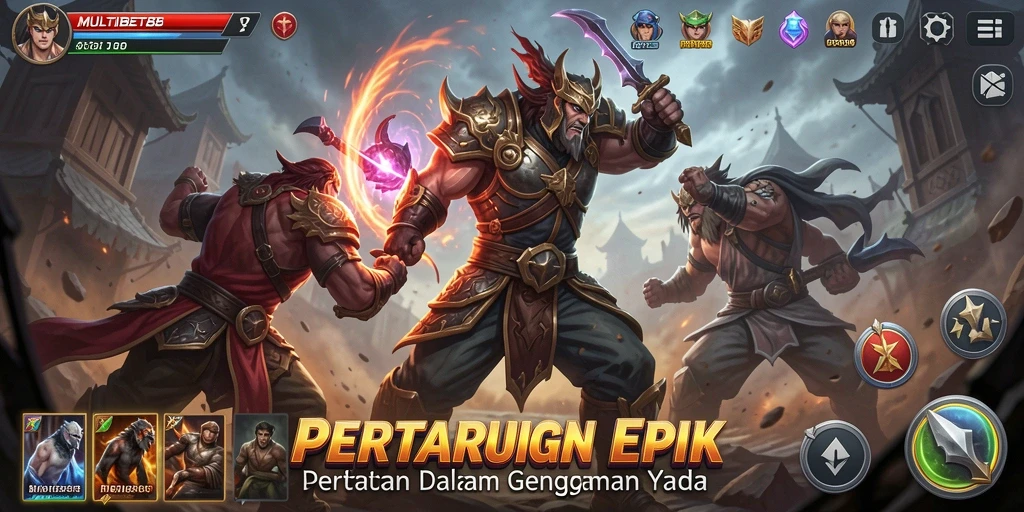 Tampilan gameplay yang mendebarkan dari MULTIBET88 saat bertarung.