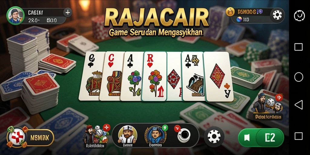 Screenshot gameplay RAJACAIR yang menampilkan serunya permainan Domino.