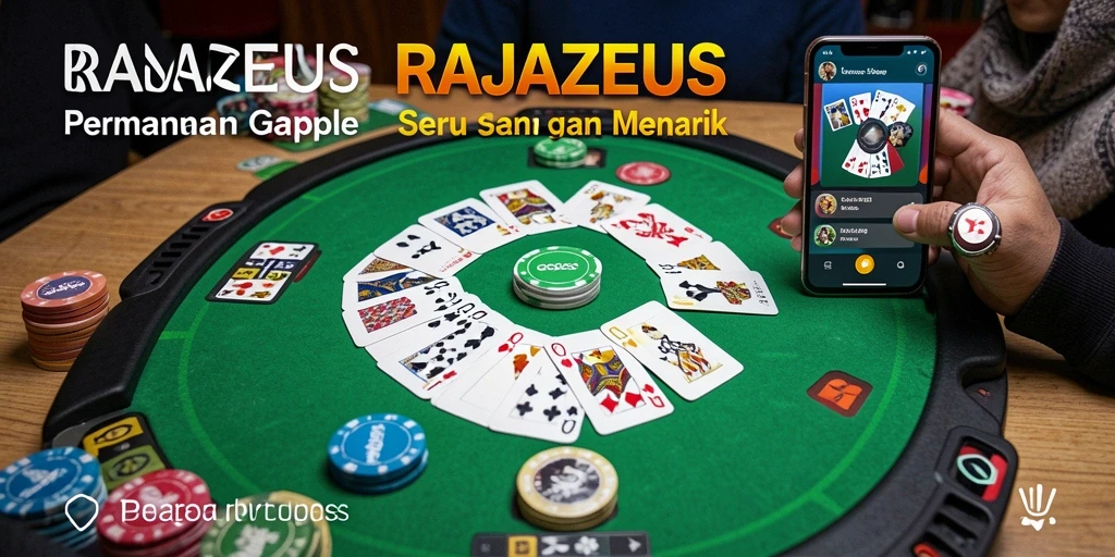 Screenshot utama gameplay RAJAZEUS yang menampilkan keseruan bermain Gaple.