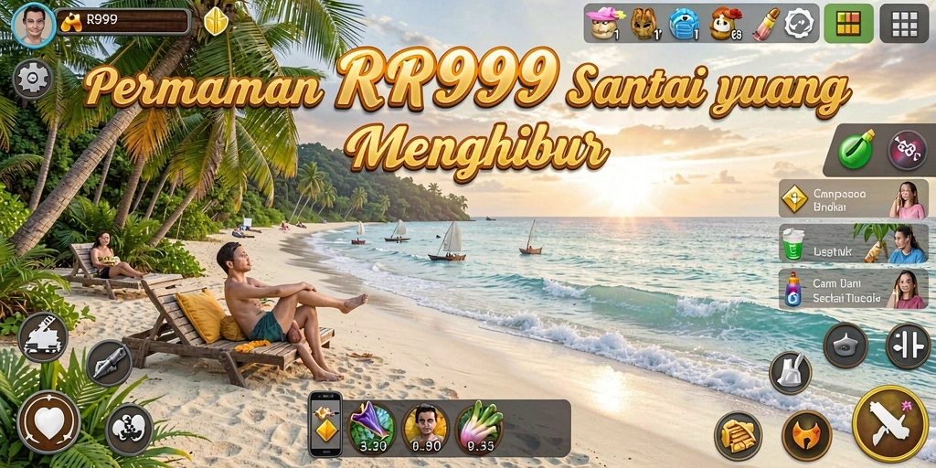 Tangkapan layar gameplay RR999 yang menunjukkan suasana santai dan menyenangkan.