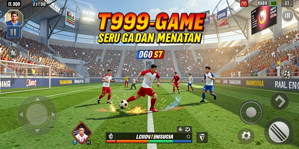 Gameplay T9999 menunjukkan aksi seru di lapangan olahraga.