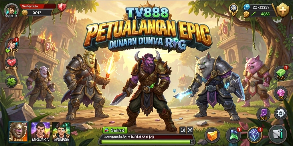 Tampilan gameplay RPG yang mendebarkan di TV888.