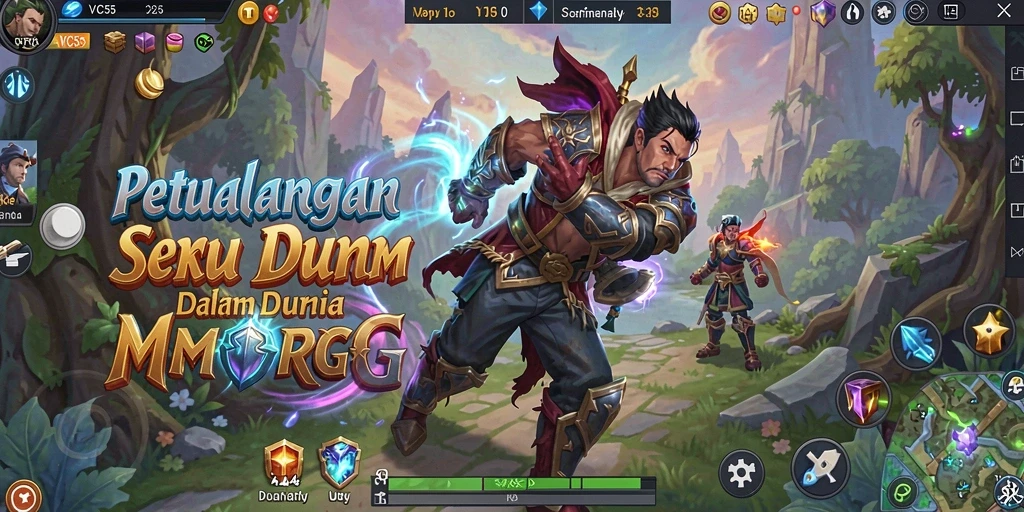 Tampilan mendebarkan dari gameplay dalam dunia MMORPG VC55.