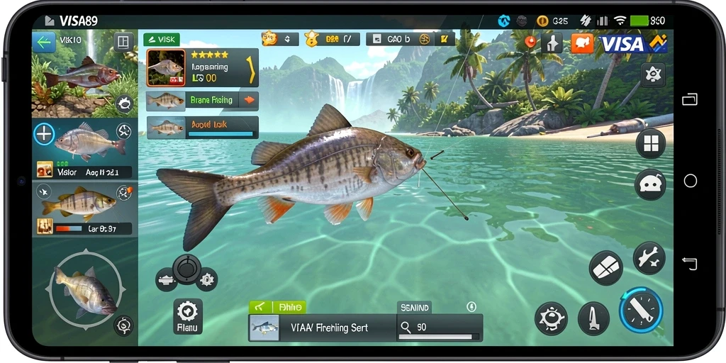 Tampilan gameplay <strong>VISA89</strong> dengan suasana memancing yang indah.