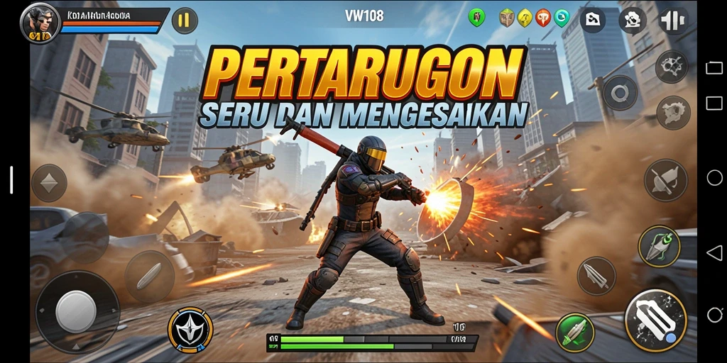 Tangkapan layar dari pertarungan seru di VW108.