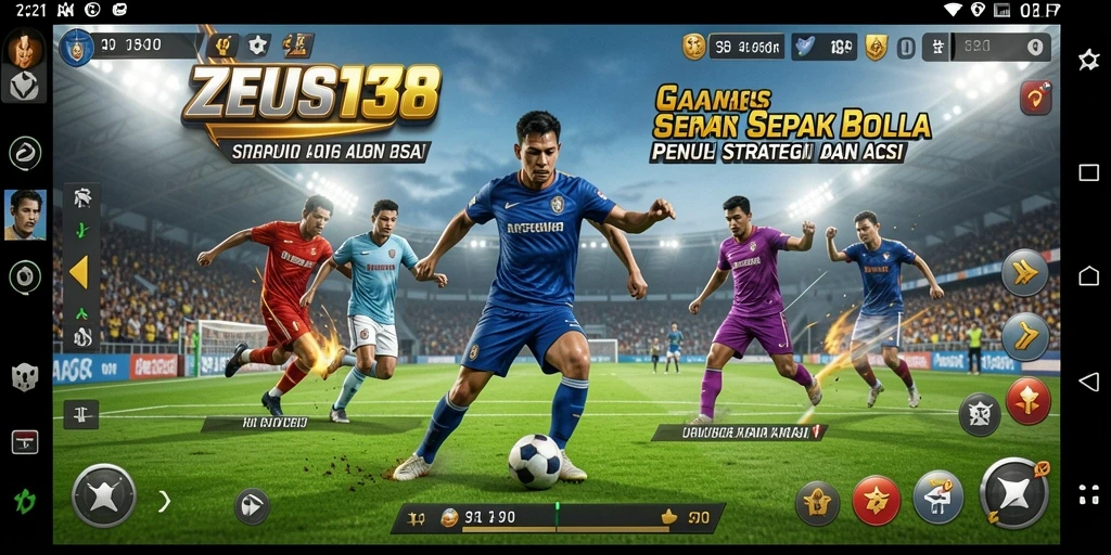 Tampilan dinamis gameplay sepak bola di ZEUS138.